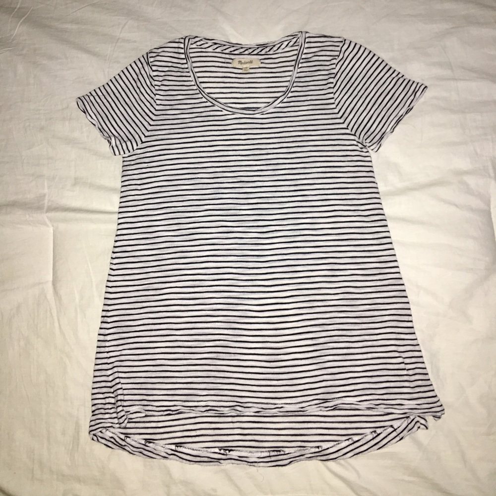 Madewell Black and White Stripe T-Shirt